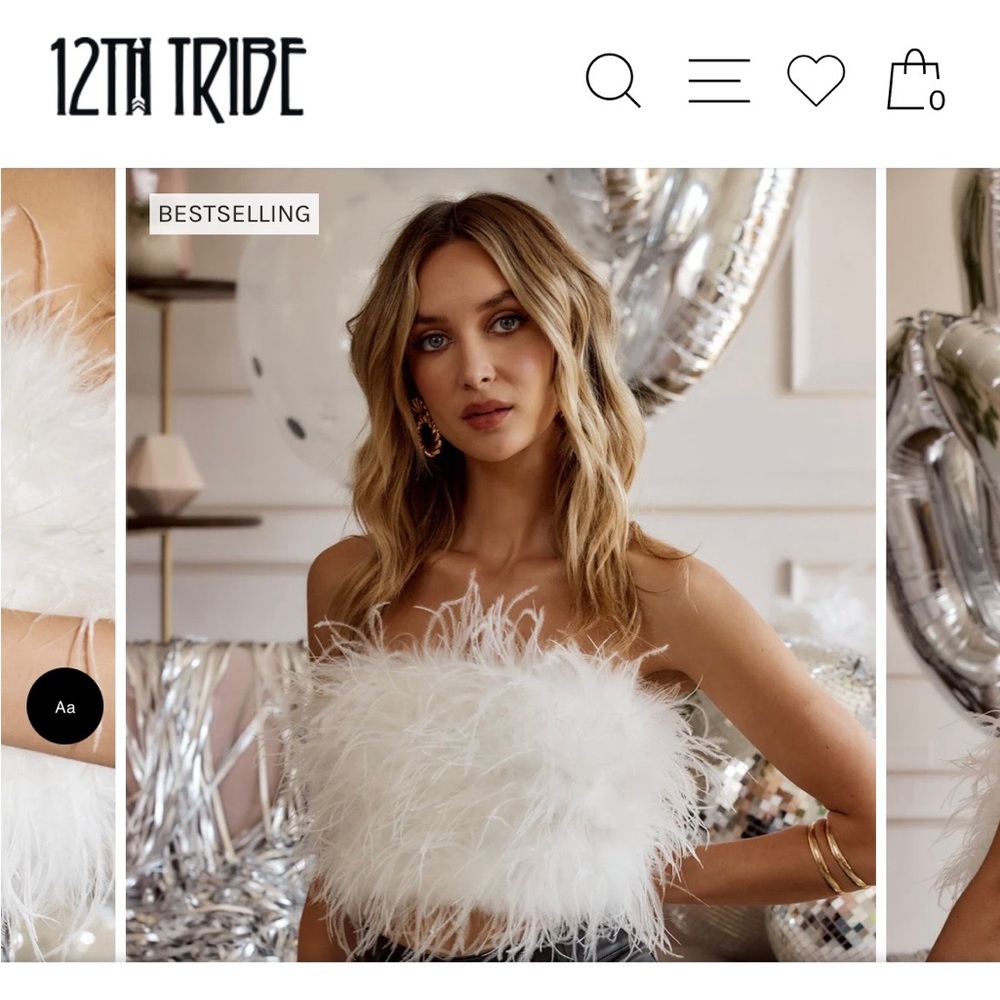 Strapless Feather Top